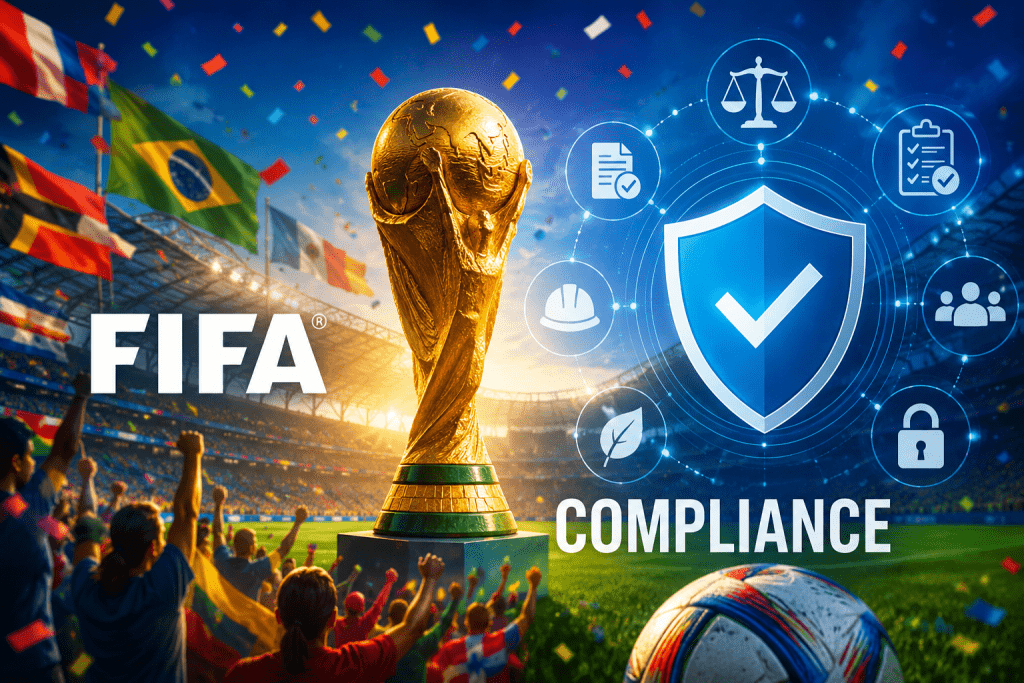 Discover the top 10 FIFA World Cup compliance considerations covering contractual obligations, ISO 9001, ISO 14001, ISO 45001, ISO 27001, risk, audits and supply-chain management.